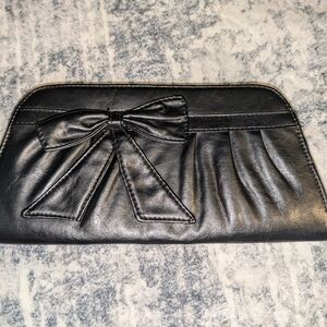 Elegant Black Clutch with Bow Detail